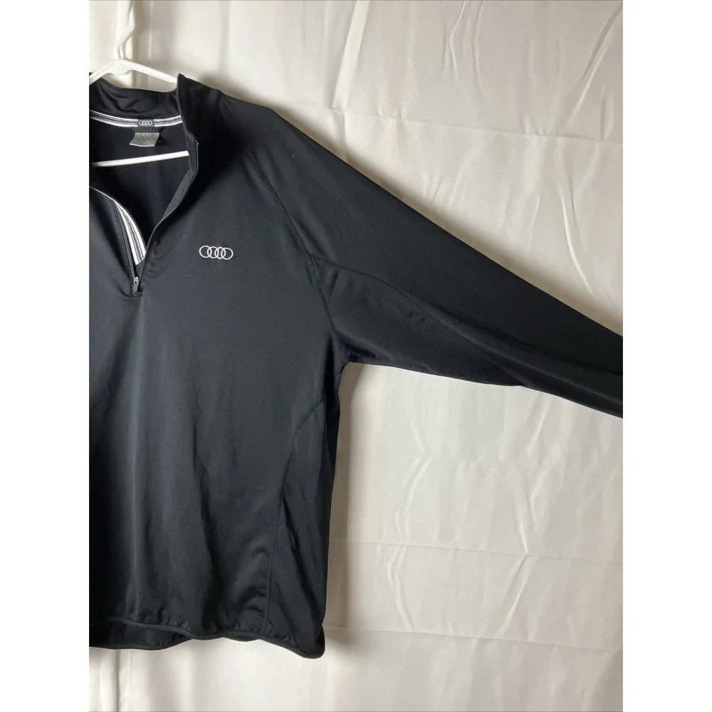 AUDI Pullover 1/4 Zip Lightweight  Jacket Men's XL Loose Fit Black Under Armour - Picture 3 of 6
